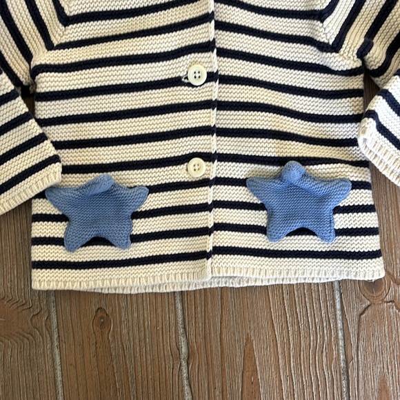 Baby Gap Navy Striped Cotton Button Up Sweater/Cardigan Size 6-12 months - Picture 3 of 8